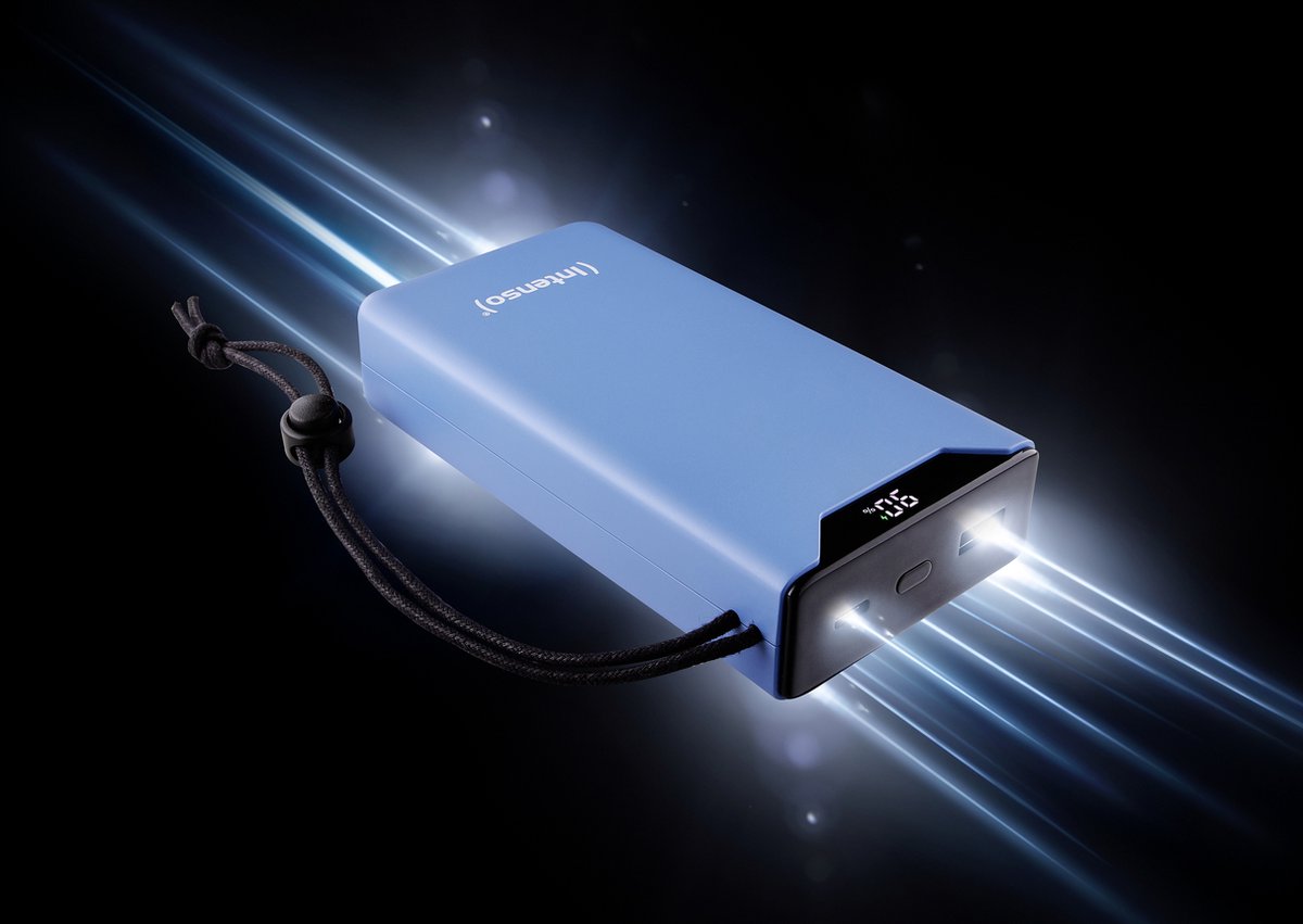 (Intenso) F20000 Powerbank 20.000 mAh Li-Po - display - PD en QC 3.0 - blauw (7332055)