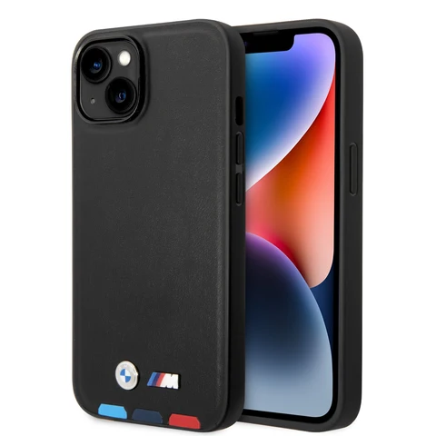 BMW iPhone 14 Plus & 15 Plus Backcover hoesje - M Collection - Tricolor - Zwart