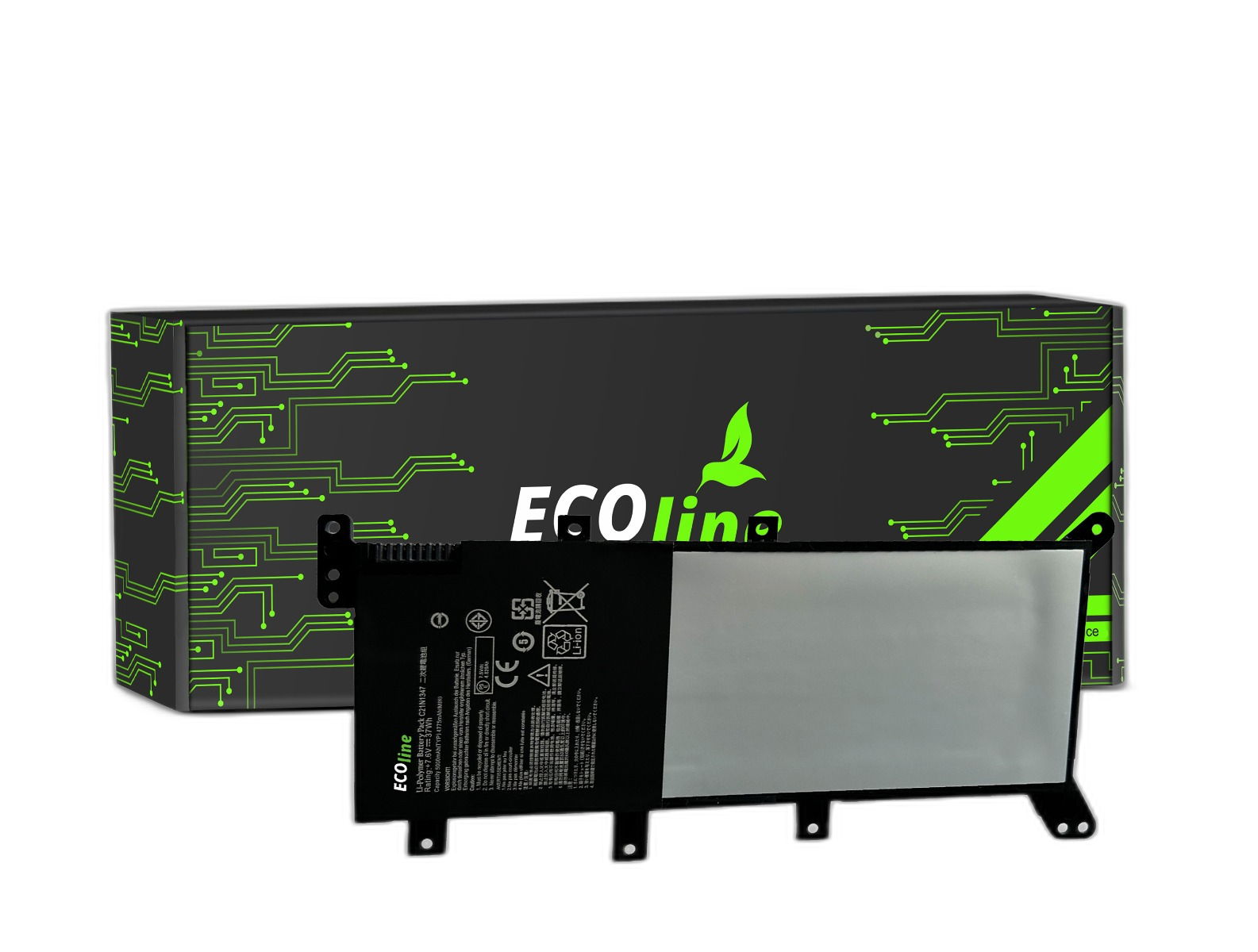 EcoLine - C21N1347 Batterij Compatibel Met De Asus R556 R556L A555L F555L K555L X555L X555 / 7.6V 4000mAh