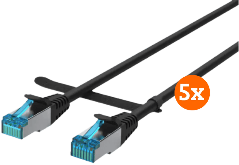 BlueBuilt Netwerkkabel STP CAT6 0,5 meter Zwart 5-Pack