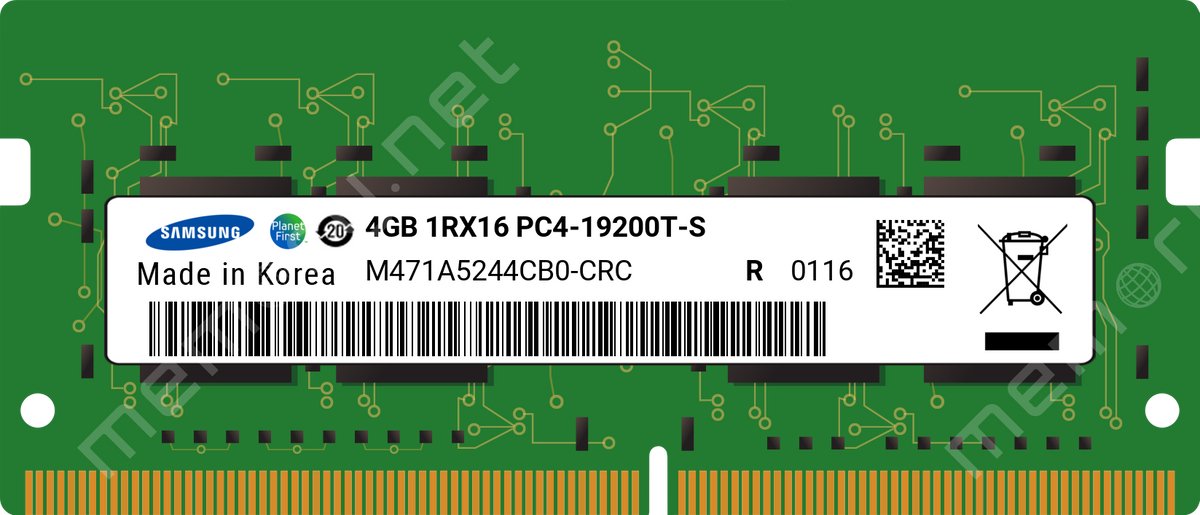 Samsung 4GB DDR4 Laptopgeheugen – 2400 MHz SODIMM | M471A5244CB0-CRC