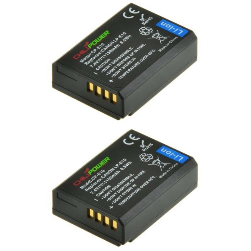ChiliPower LP-E10 accu voor Canon - 1150mAh - 2-Pack