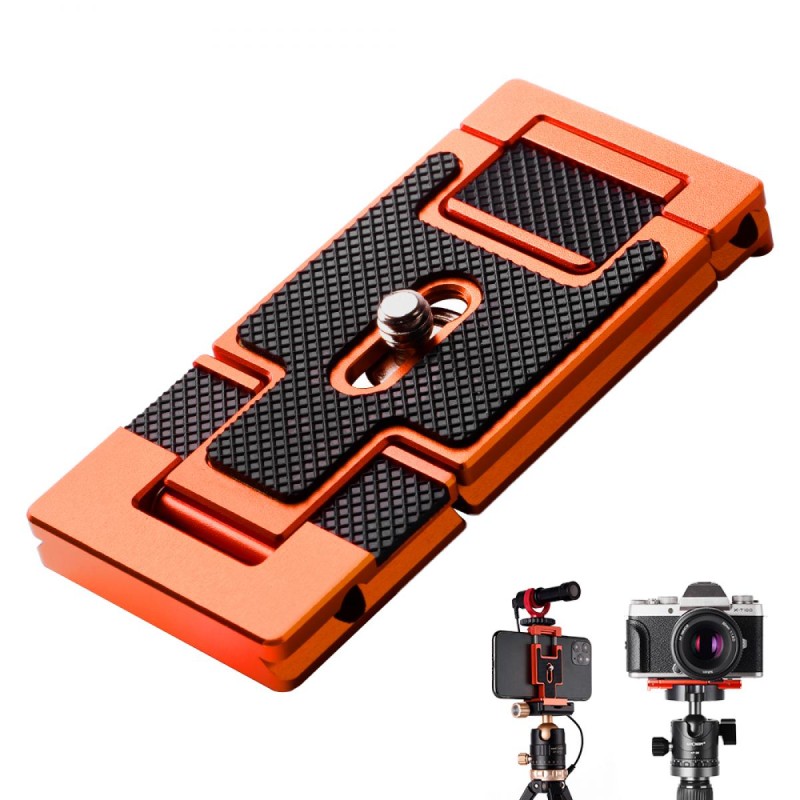 K&F Concept Arca Swiss quick release plate met smartphonehouder en 1/4" schroef