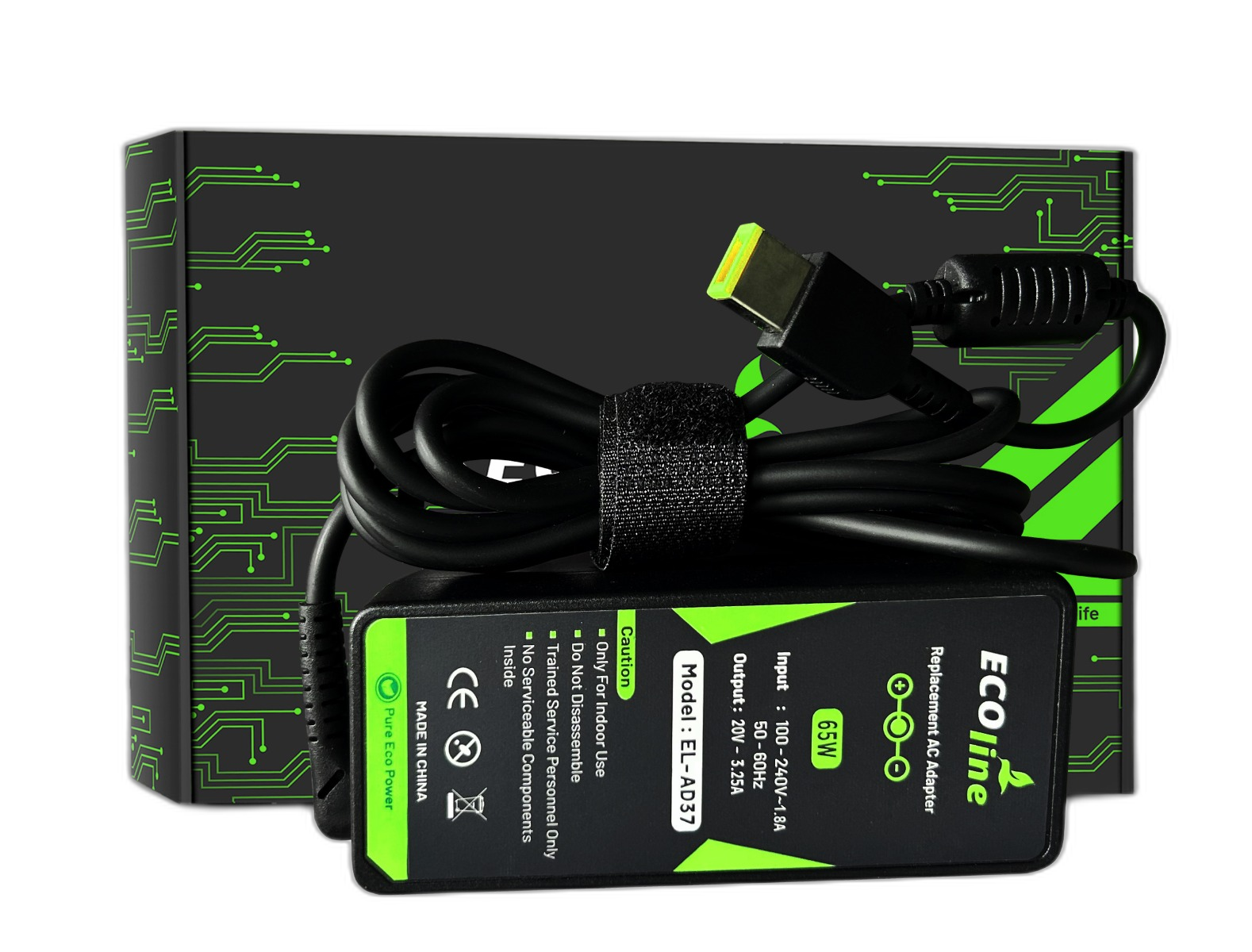 EcoLine - Oplader / AC Adapter - Geschikt voor Lenovo B50 G50 G50-30 G50-45 G50-70 G50-80 G500 G500s G505 G700 G710 Z50-70 - 20V 3.25A 65W