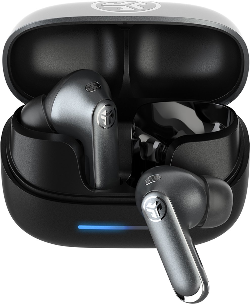 JLab Epic Pods ANC Draadloze Oordopjes - Bluetooth Oortjes - Tap en Knijpbediening - Noise Cancelling - Knowles Drivers - Equalizer Instellingen - LabSpatial - 60 Uur Batterij - Snelladen - Zwart