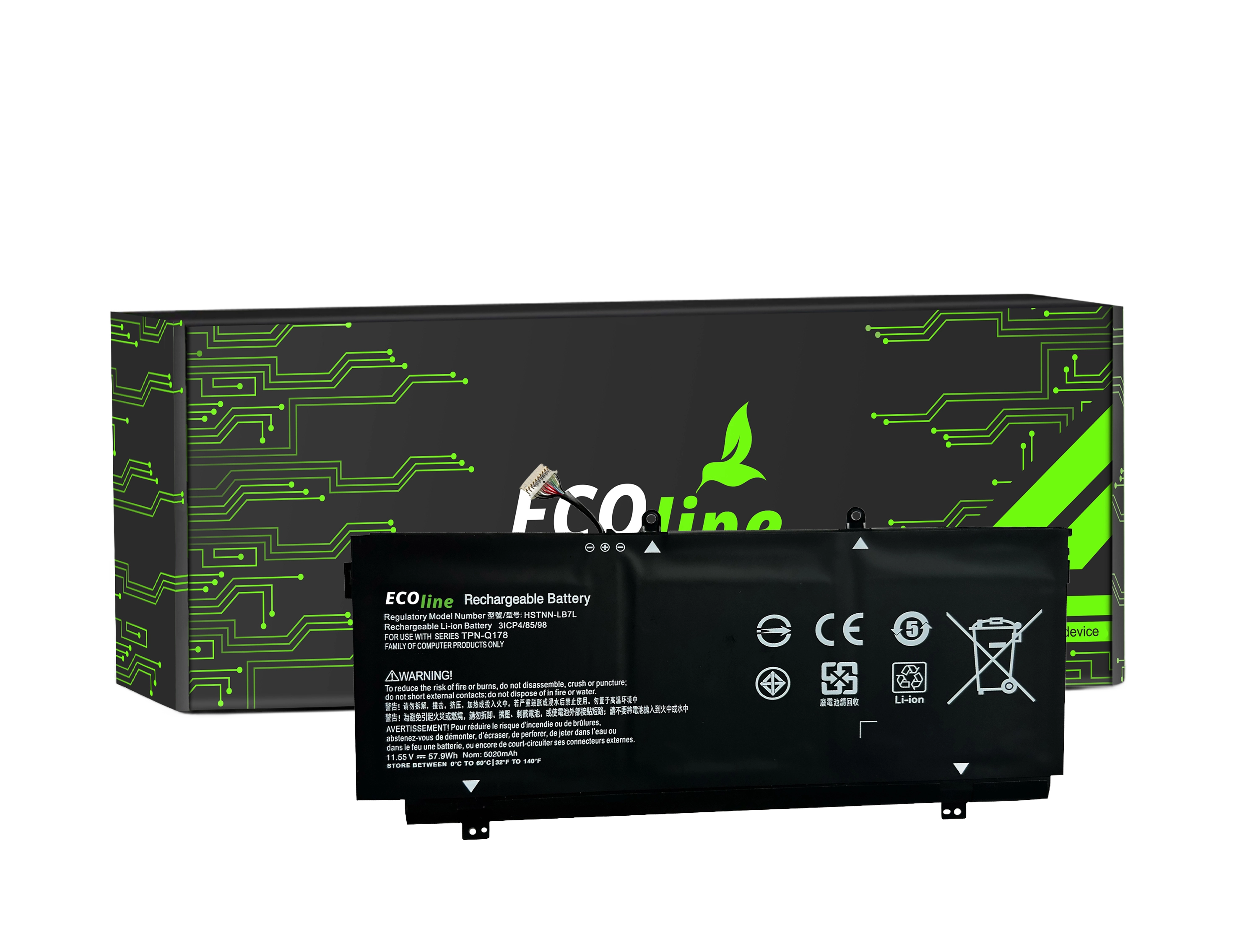 EcoLine - SH03XL Batterij Compatibel Met De HP Spectre x360 13-AC 13-W 13-W050NW 13-W071NW / 11.55V 4200mAh