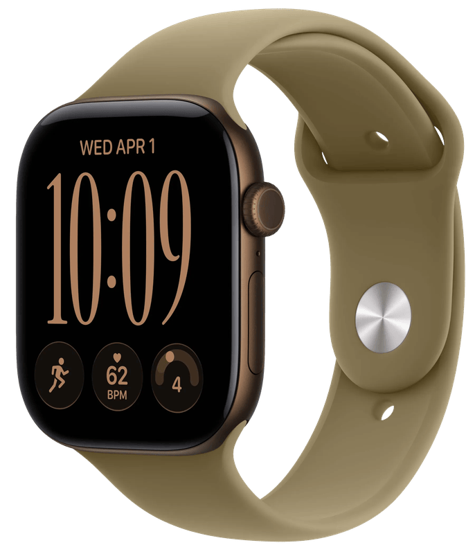 Apple Watch Series 12 46mm Donkerbrons Sportband S/M