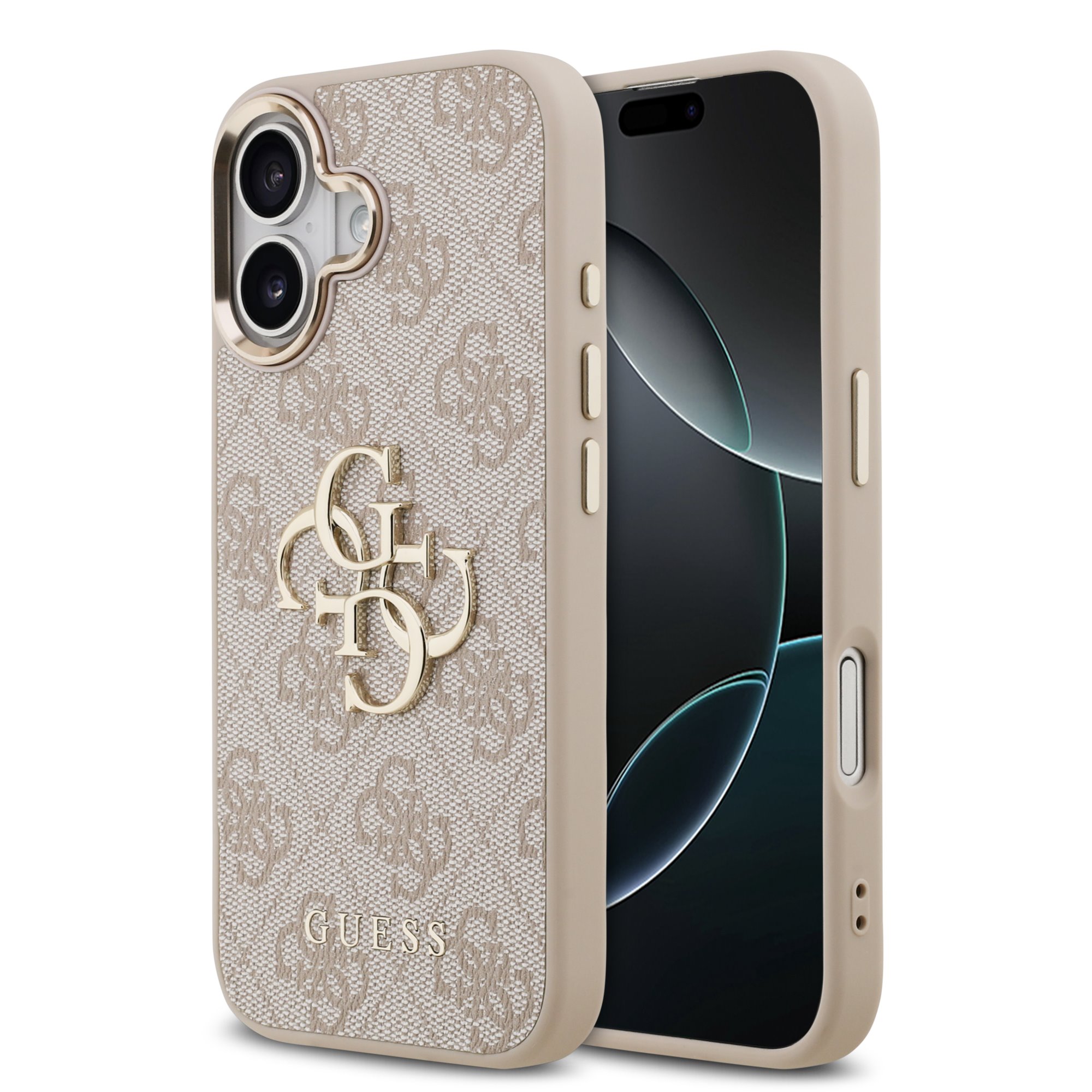 Guess 4G Metal Logo iPhone 17 hoesje - Roze