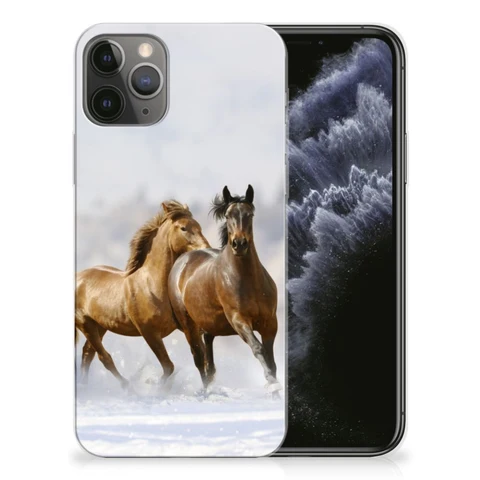 Apple iPhone 11 Pro | Flexibel TPU Hoesje | Paarden