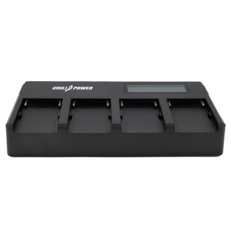 ChiliPower Snellader voor 4 Sony L-serie accu's (NP-F550, NP-F570, NP-F750, NP-F960, NP-F970)