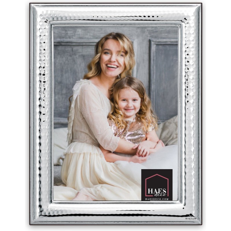 Haes Deco Verzilverde Fotolijst Bologna voor een foto van 9x13 cm - Fraai Verzilverd met luxe Houten achterzijde en standaard om neer te zetten