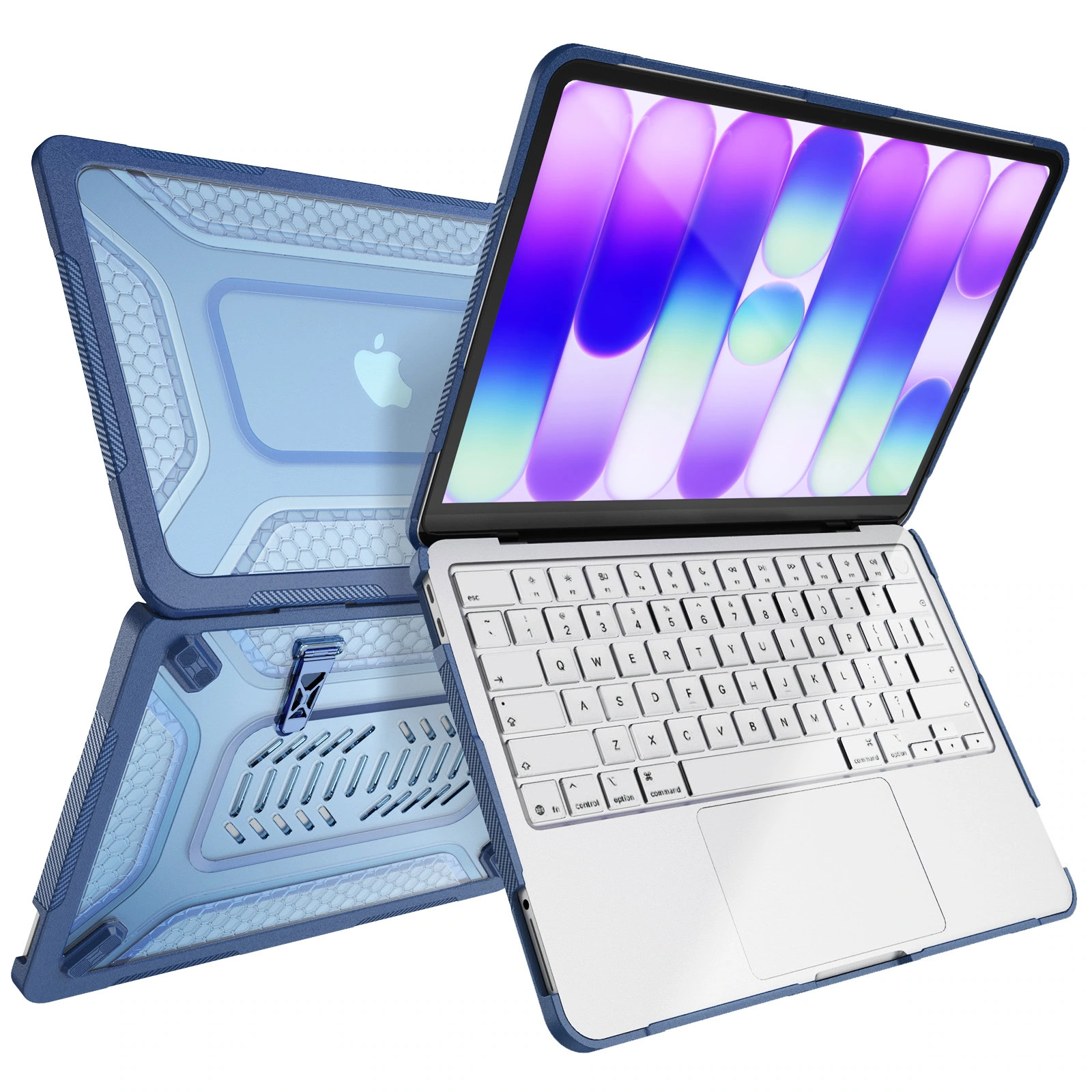 Turtle Shift Shield hardcase laptopcover voor MacBook Neo 13 inch 2026 A18 - Blauw Indigo