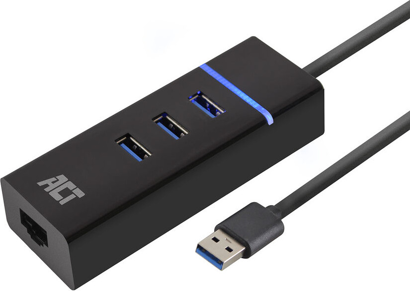 USB 3.0 hub 3x USB A + 1x RJ45 gigabit ethernet ACT AC6310