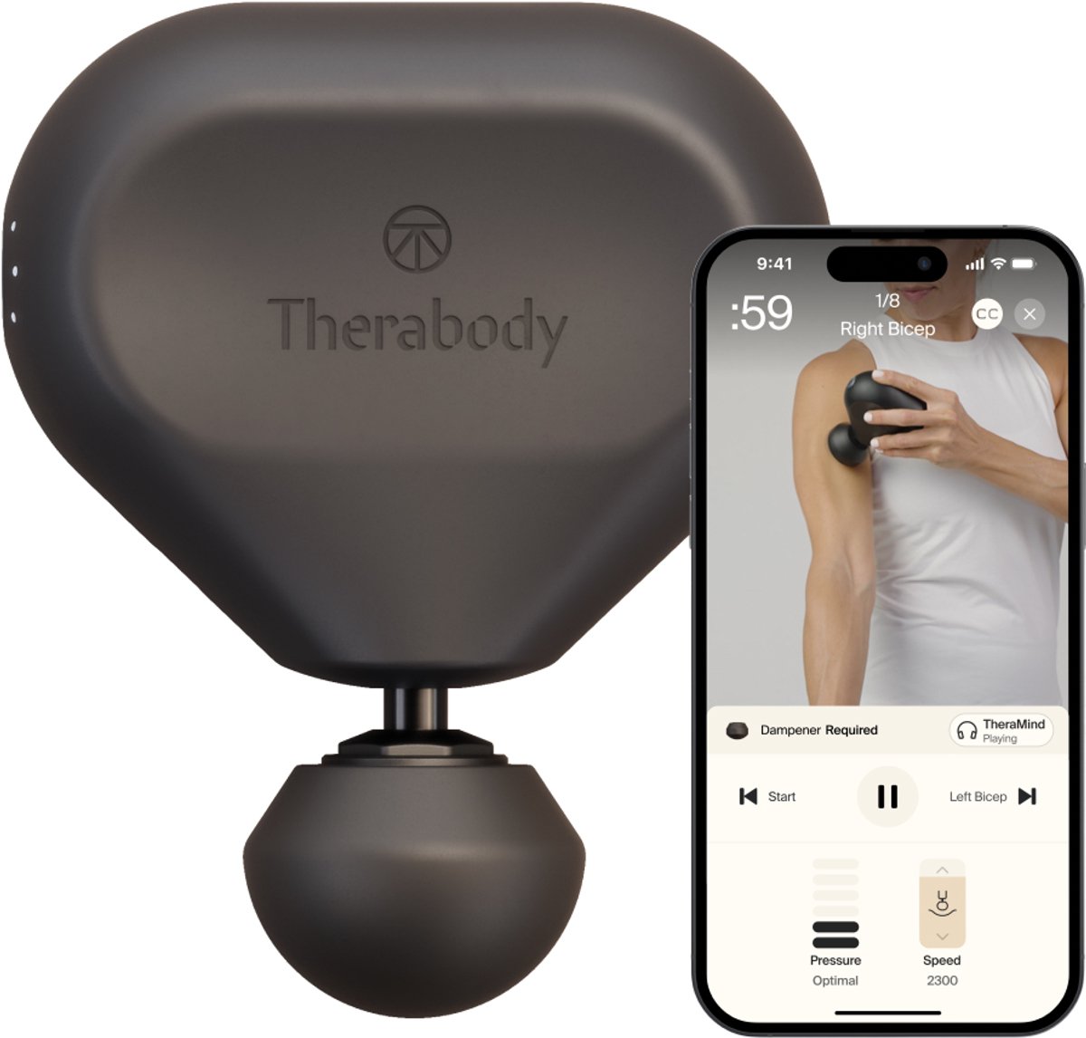 Therabody Theragun mini 3.0 Massage Gun - 3 Opzetstukken - Draagbaar - Krachtig Massage Apparaat