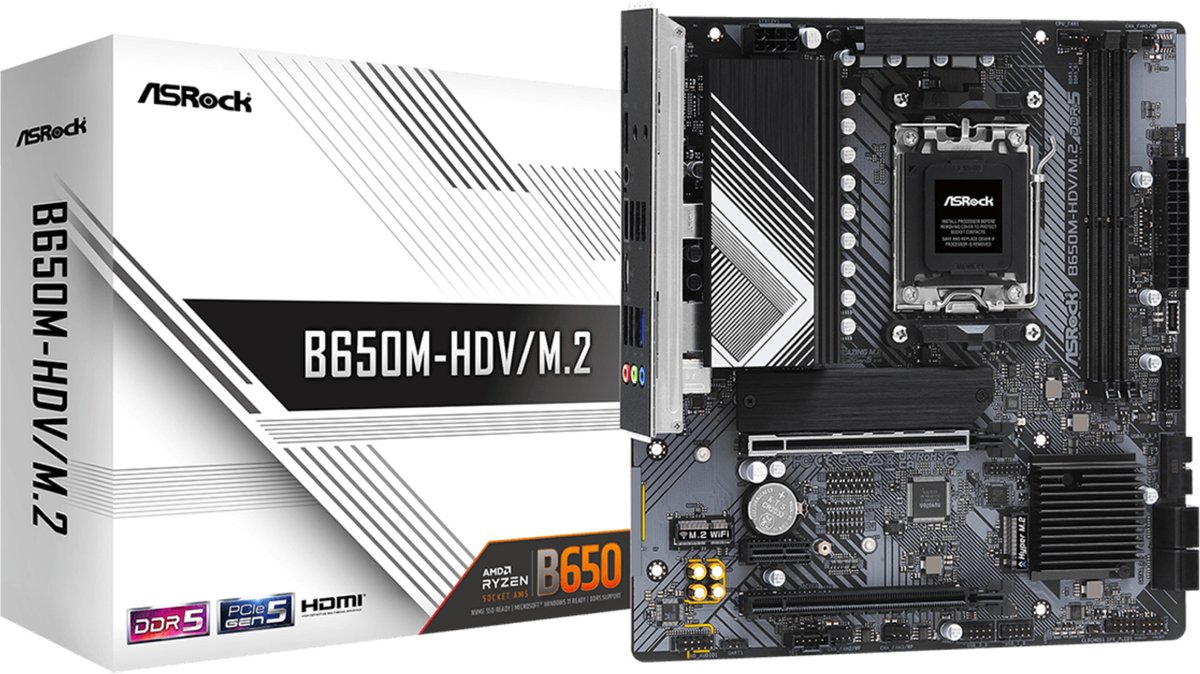 ASRock B650M-HDV/M.2 - Moederbord - Micro-ATX - AMD B650 - Socket AM5