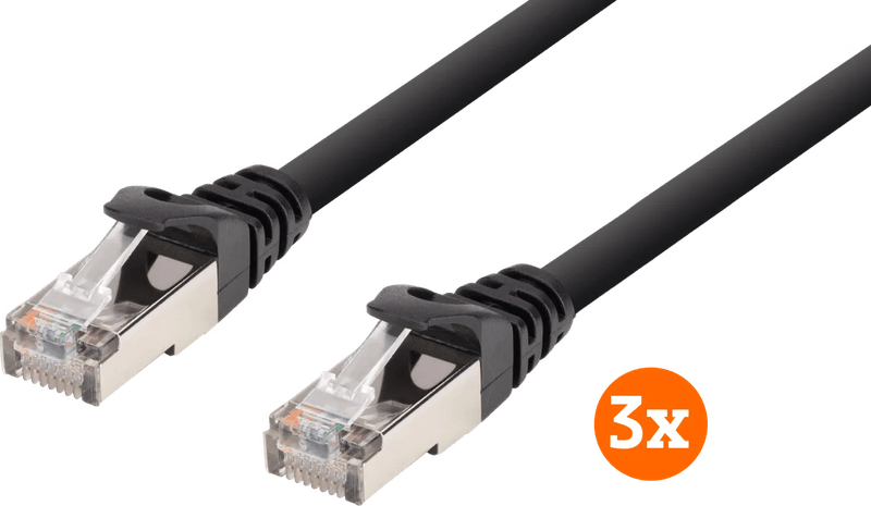 BlueBuilt Netwerkkabel FTP CAT6 3 meter Zwart 3-Pack