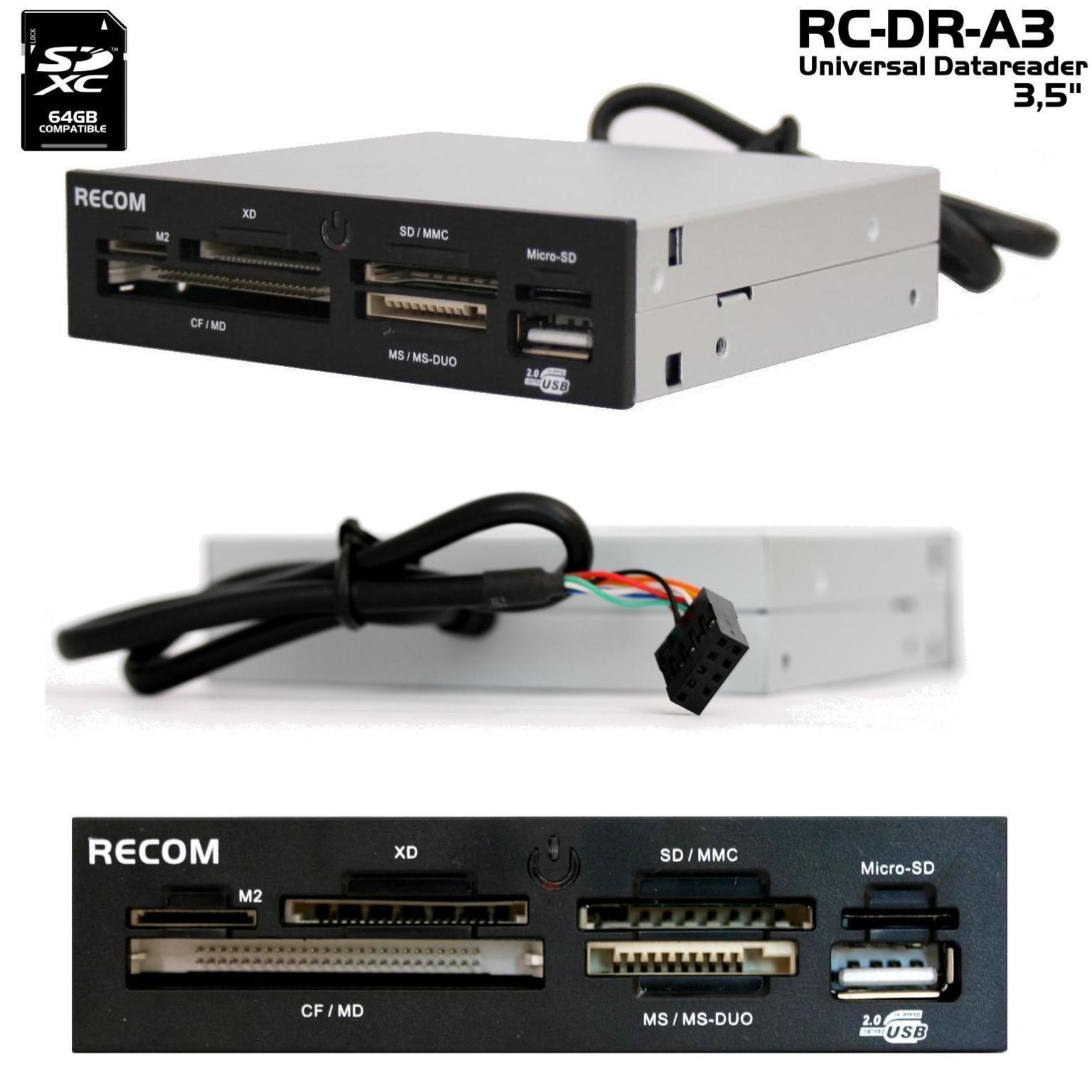 Recom Refurb. kaartlezer 3,5" intern